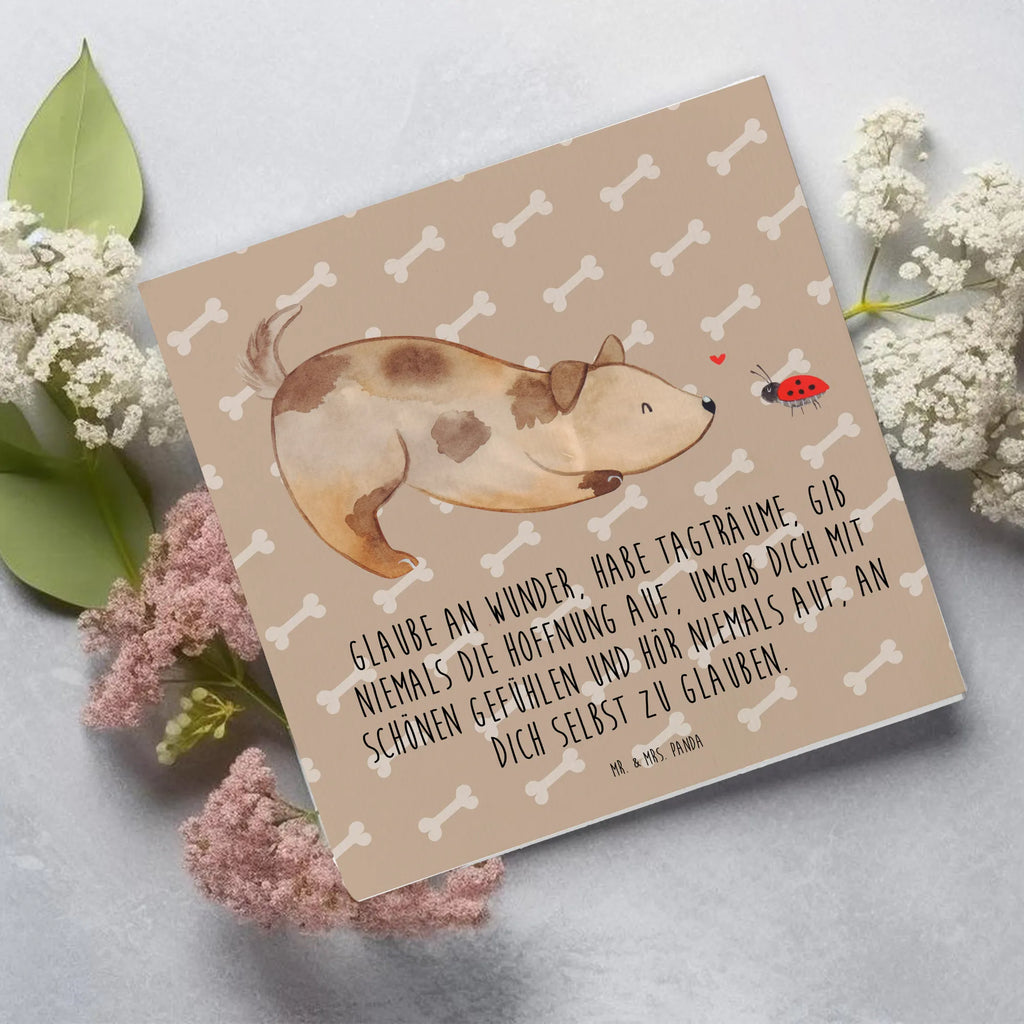 Deluxe Card Dog ladybug Hochzeitskarte, Hochwertige Klappkarte, Hochwertige Grußkarte, Klappkarte, Einladungskarte, Karte, Geburtstagskarte, Glückwunschkarte, Grußkarte, Hund, Hundemotiv, Haustier, Hunderasse, Tierliebhaber, Hundebesitzer, Sprüche, Marienkäfer, Mischlinghund, Hundespruch, Hunde, Mischling