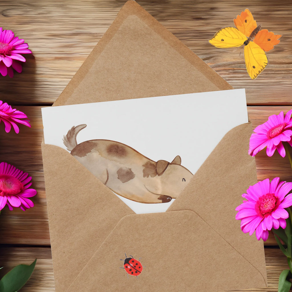 Deluxe Card Dog ladybug Hochzeitskarte, Hochwertige Klappkarte, Hochwertige Grußkarte, Klappkarte, Einladungskarte, Karte, Geburtstagskarte, Glückwunschkarte, Grußkarte, Hund, Hundemotiv, Haustier, Hunderasse, Tierliebhaber, Hundebesitzer, Sprüche, Marienkäfer, Mischlinghund, Hundespruch, Hunde, Mischling