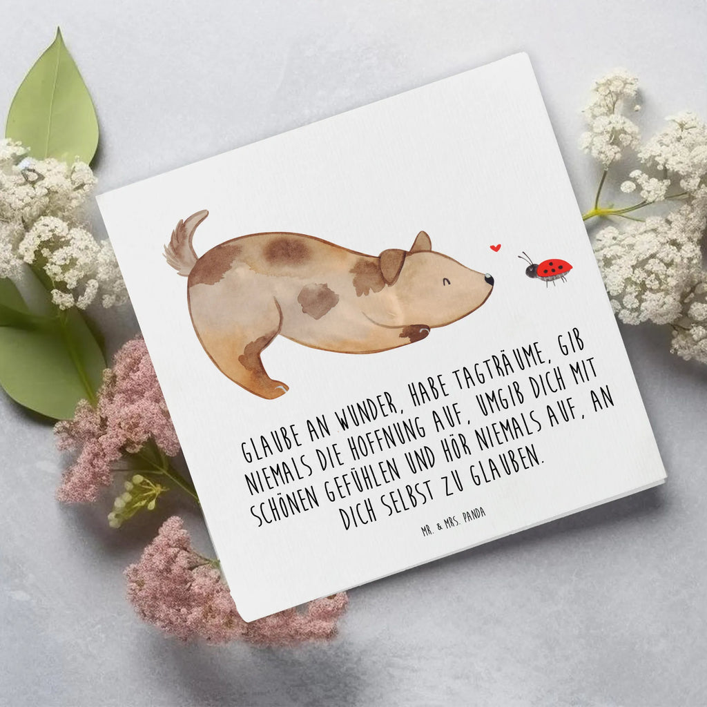 Deluxe Card Dog ladybug Hochzeitskarte, Hochwertige Klappkarte, Hochwertige Grußkarte, Klappkarte, Einladungskarte, Karte, Geburtstagskarte, Glückwunschkarte, Grußkarte, Hund, Hundemotiv, Haustier, Hunderasse, Tierliebhaber, Hundebesitzer, Sprüche, Marienkäfer, Mischlinghund, Hundespruch, Hunde, Mischling