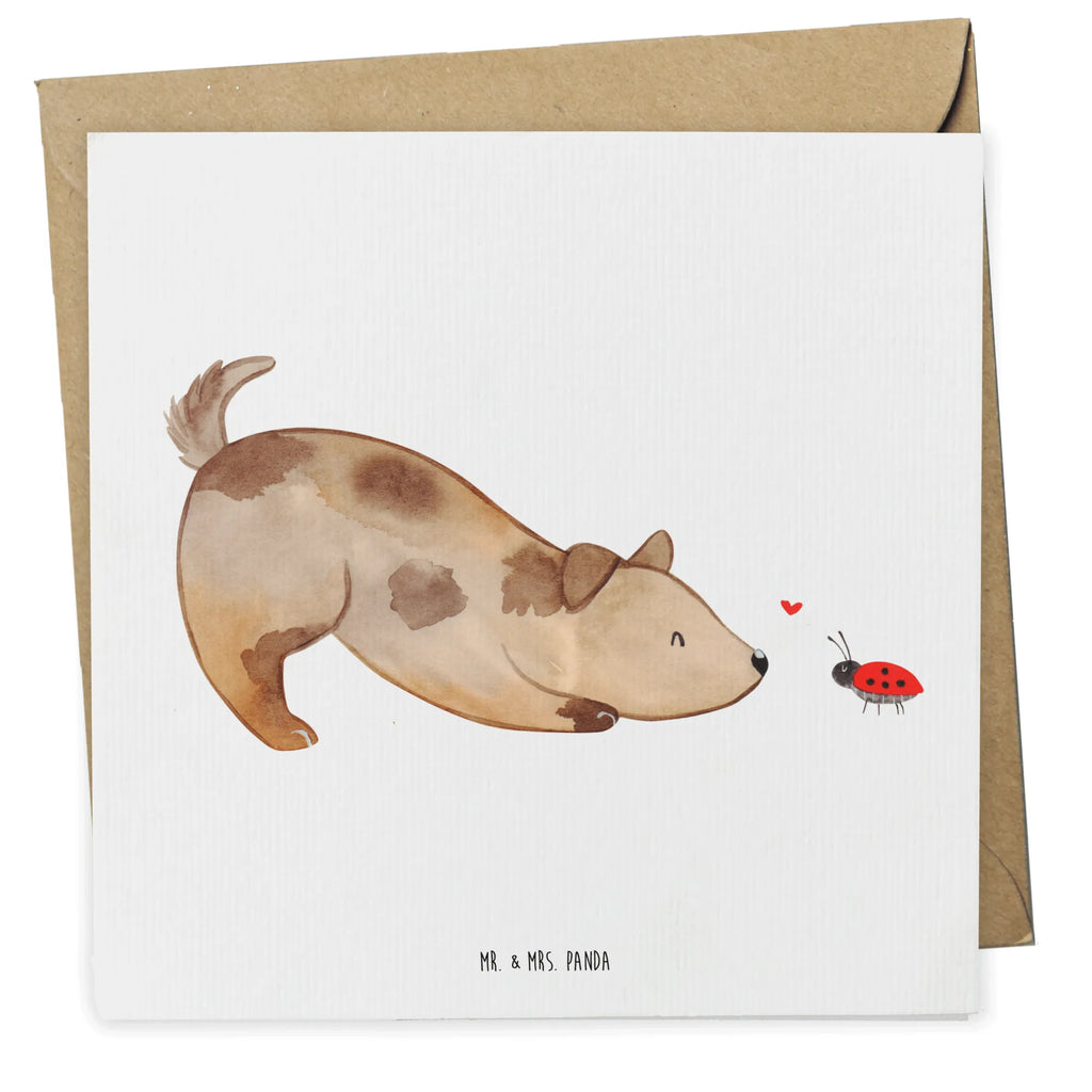 Deluxe Card Dog ladybug Hochzeitskarte, Hochwertige Klappkarte, Hochwertige Grußkarte, Klappkarte, Einladungskarte, Karte, Geburtstagskarte, Glückwunschkarte, Grußkarte, Hund, Hundemotiv, Haustier, Hunderasse, Tierliebhaber, Hundebesitzer, Sprüche, Marienkäfer, Mischlinghund, Hundespruch, Hunde, Mischling