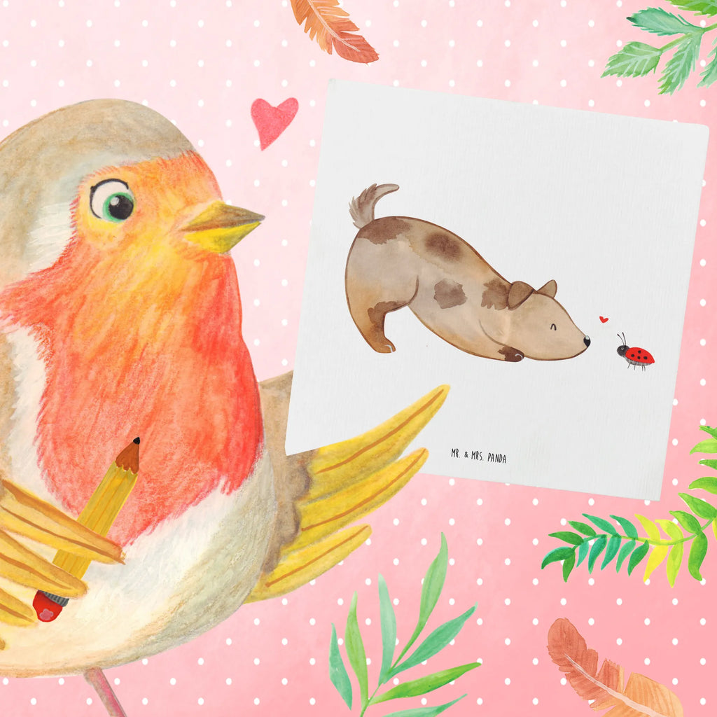 Deluxe Card Dog ladybug Hochzeitskarte, Hochwertige Klappkarte, Hochwertige Grußkarte, Klappkarte, Einladungskarte, Karte, Geburtstagskarte, Glückwunschkarte, Grußkarte, Hund, Hundemotiv, Haustier, Hunderasse, Tierliebhaber, Hundebesitzer, Sprüche, Marienkäfer, Mischlinghund, Hundespruch, Hunde, Mischling