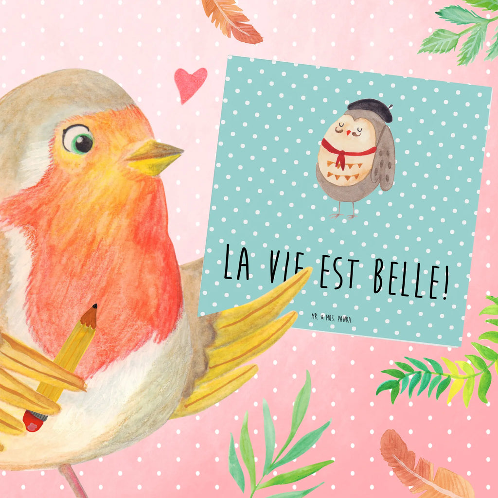 Deluxe Karte Eule Frankreich Karte, Grußkarte, Geburtstagskarte, Glückwunschkarte, Hochwertige Klappkarte, Einladungskarte, Hochzeitskarte, Hochwertige Grußkarte, Klappkarte, Eule, Eulen, das Leben ist schön, hibou, Frankreich, Owl, La vie est belle, Spruch Französisch, Eule Deko, Spruch schön