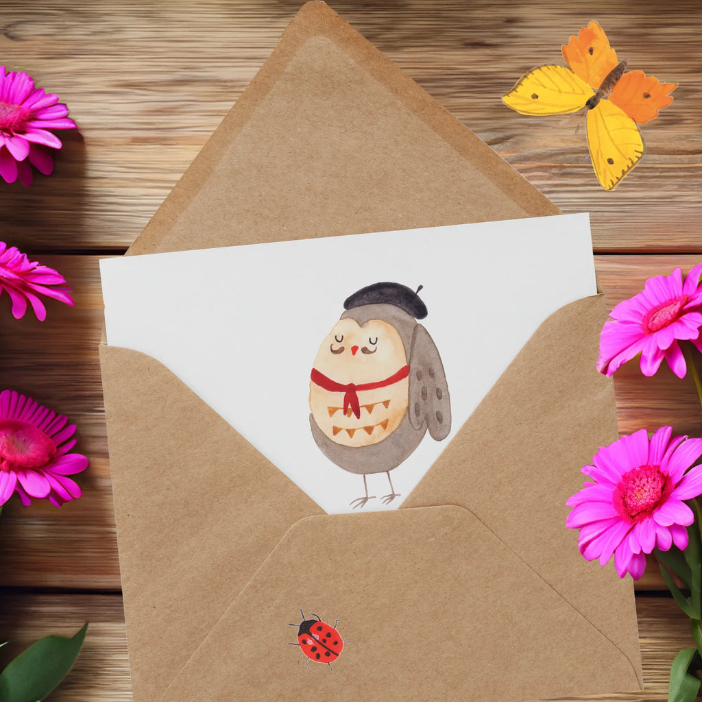 Deluxe Karte Eule Frankreich Karte, Grußkarte, Geburtstagskarte, Glückwunschkarte, Hochwertige Klappkarte, Einladungskarte, Hochzeitskarte, Hochwertige Grußkarte, Klappkarte, Eule, Eulen, das Leben ist schön, hibou, Frankreich, Owl, La vie est belle, Spruch Französisch, Eule Deko, Spruch schön