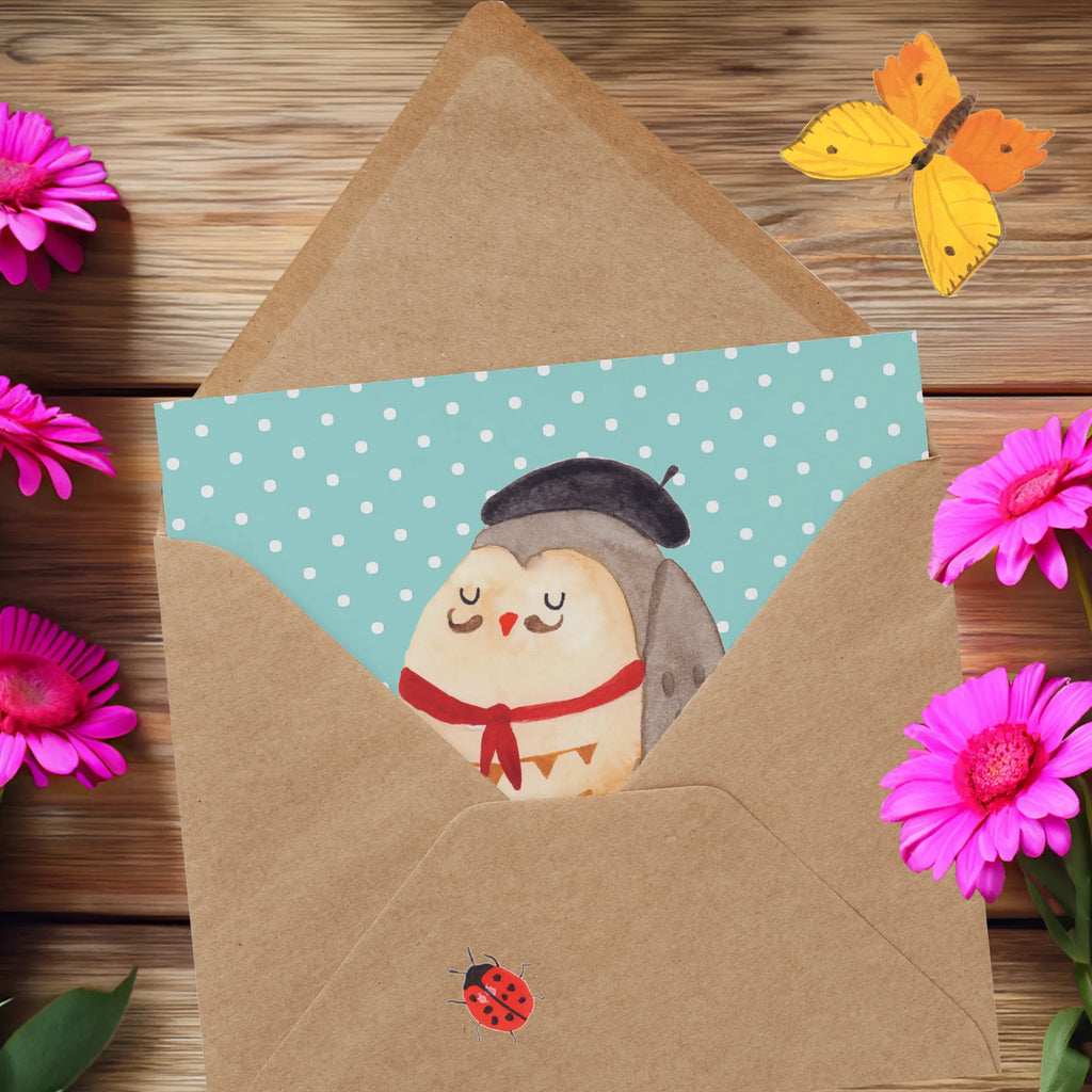 Deluxe Karte Eule Frankreich Karte, Grußkarte, Geburtstagskarte, Glückwunschkarte, Hochwertige Klappkarte, Einladungskarte, Hochzeitskarte, Hochwertige Grußkarte, Klappkarte, Eule, Eulen, das Leben ist schön, hibou, Frankreich, Owl, La vie est belle, Spruch Französisch, Eule Deko, Spruch schön