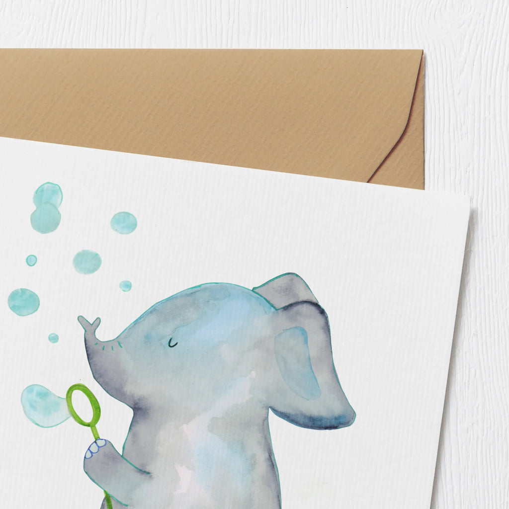 Deluxe Card elephant soap bubbles Geburtstagskarte, Karte, Hochzeitskarte, Grußkarte, Einladungskarte, Klappkarte, Hochwertige Klappkarte, Glückwunschkarte, Hochwertige Grußkarte, Tiermotive, Gute Laune, lustige Sprüche, Tiere, Heimat, Gefühl. Daheim, Liebe, Elefanten, Rüsseltier, Dickhäuter, Liebesspruch, Seifenblasen, Elefant, Liebesbeweis