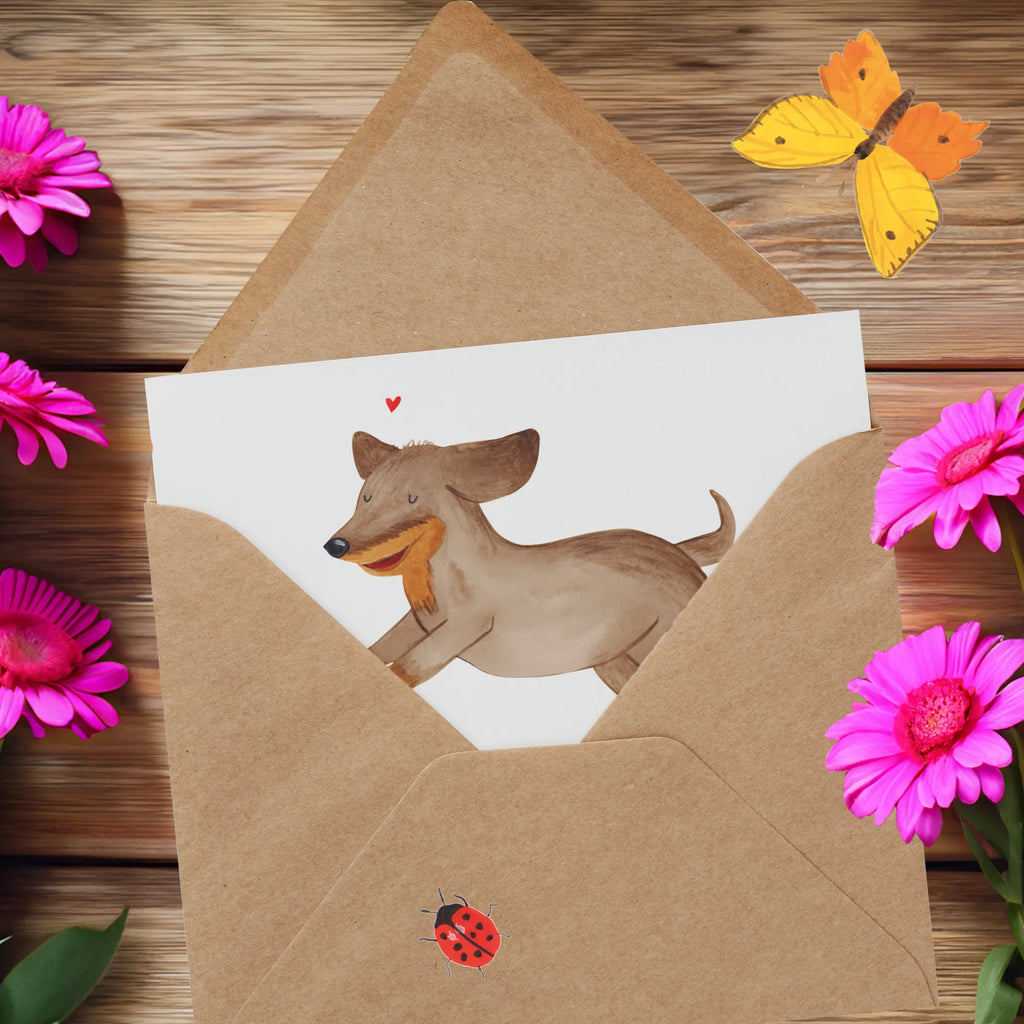 Deluxe Card Dog dachshund Geburtstagskarte, Karte, Einladungskarte, Glückwunschkarte, Grußkarte, Hochzeitskarte, Klappkarte, Hochwertige Grußkarte, Hochwertige Klappkarte, Hund, Hundemotiv, Haustier, Hunderasse, Tierliebhaber, Hundebesitzer, Sprüche, Hunde, Dackel, happy dog, Dachshund