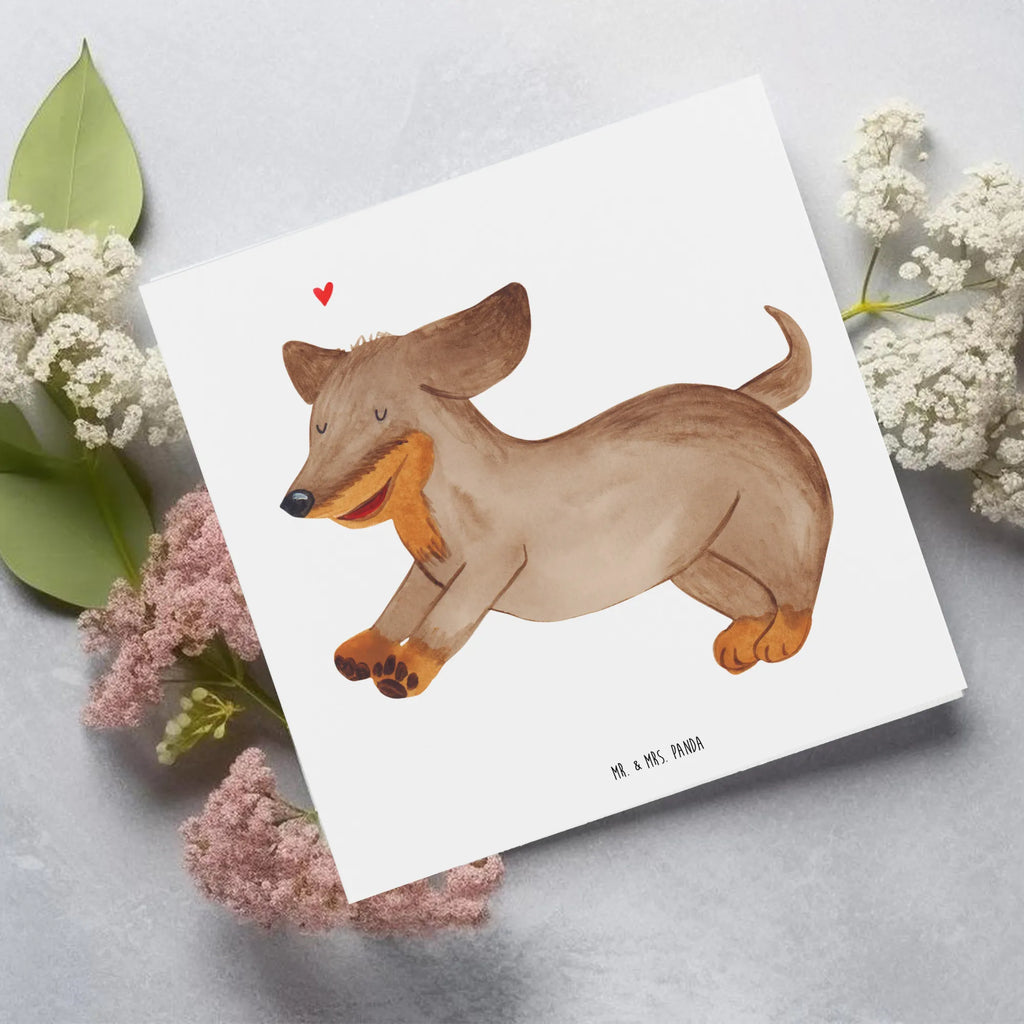 Deluxe Card Dog dachshund Geburtstagskarte, Karte, Einladungskarte, Glückwunschkarte, Grußkarte, Hochzeitskarte, Klappkarte, Hochwertige Grußkarte, Hochwertige Klappkarte, Hund, Hundemotiv, Haustier, Hunderasse, Tierliebhaber, Hundebesitzer, Sprüche, Hunde, Dackel, happy dog, Dachshund