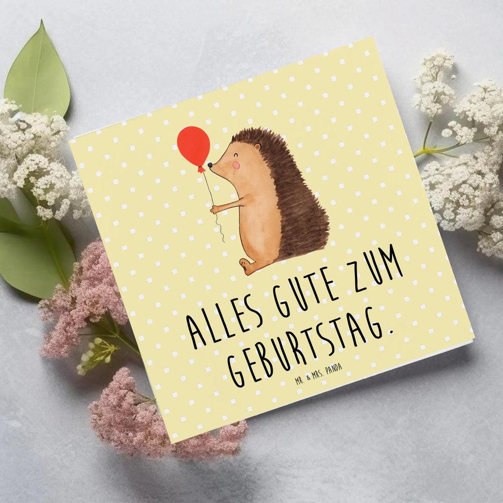 Deluxe Karte Igel Luftballon Karte, Einladungskarte, Geburtstagskarte, Klappkarte, Hochzeitskarte, Glückwunschkarte, Hochwertige Klappkarte, Grußkarte, Hochwertige Grußkarte, Tiermotive, Gute Laune, lustige Sprüche, Tiere, Geburtstagskind, Igel, Glückwunsch, Herzlichen Glückwunsch, Happy Birthday, Geburtstag, Ballon