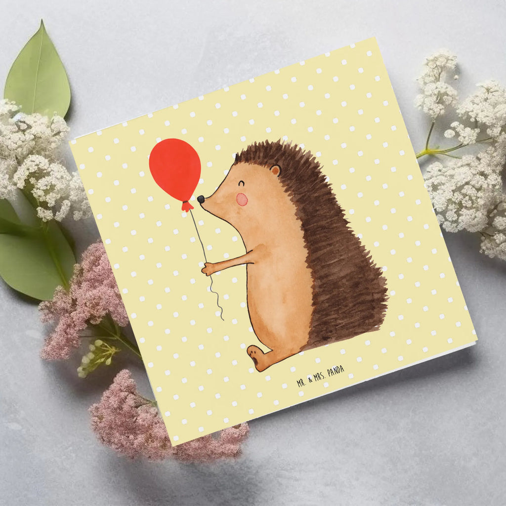 Deluxe Karte Igel Luftballon Karte, Einladungskarte, Geburtstagskarte, Klappkarte, Hochzeitskarte, Glückwunschkarte, Hochwertige Klappkarte, Grußkarte, Hochwertige Grußkarte, Tiermotive, Gute Laune, lustige Sprüche, Tiere, Geburtstagskind, Igel, Glückwunsch, Herzlichen Glückwunsch, Happy Birthday, Geburtstag, Ballon