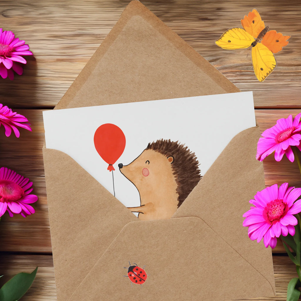 Deluxe Karte Igel Luftballon Karte, Einladungskarte, Geburtstagskarte, Klappkarte, Hochzeitskarte, Glückwunschkarte, Hochwertige Klappkarte, Grußkarte, Hochwertige Grußkarte, Tiermotive, Gute Laune, lustige Sprüche, Tiere, Geburtstagskind, Igel, Glückwunsch, Herzlichen Glückwunsch, Happy Birthday, Geburtstag, Ballon