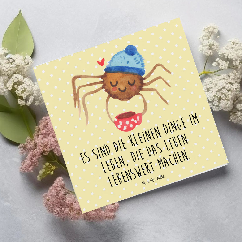 Deluxe Karte Spinne Agathe Kaffee Karte, Grußkarte, Geburtstagskarte, Einladungskarte, Klappkarte, Hochwertige Klappkarte, Hochwertige Grußkarte, Hochzeitskarte, Glückwunschkarte, Spinne Agathe, Spinne, Agathe, Videos, Merchandise, Kaffee, Morgen, Lebensweisheiten, Weiser Spruch, Morgenmuffel