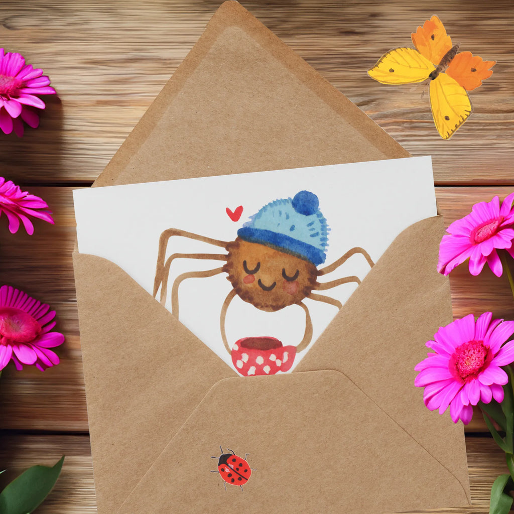 Deluxe Karte Spinne Agathe Kaffee Karte, Grußkarte, Geburtstagskarte, Einladungskarte, Klappkarte, Hochwertige Klappkarte, Hochwertige Grußkarte, Hochzeitskarte, Glückwunschkarte, Spinne Agathe, Spinne, Agathe, Videos, Merchandise, Kaffee, Morgen, Lebensweisheiten, Weiser Spruch, Morgenmuffel