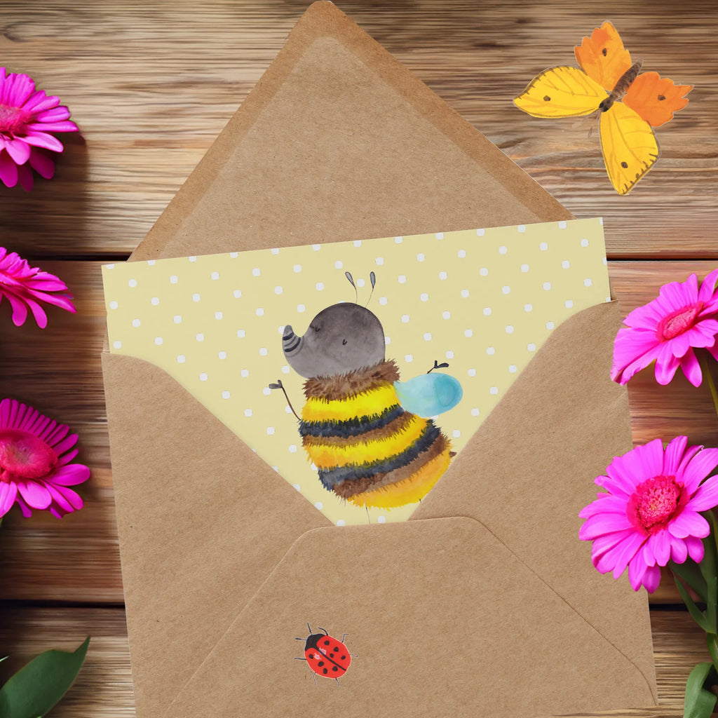 Deluxe Karte Hummel flauschig Karte, Klappkarte, Einladungskarte, Geburtstagskarte, Glückwunschkarte, Grußkarte, Hochzeitskarte, Hochwertige Klappkarte, Hochwertige Grußkarte, Tiermotive, Gute Laune, lustige Sprüche, Tiere, Flauschig, Hummel, Biene, Blume, Natur