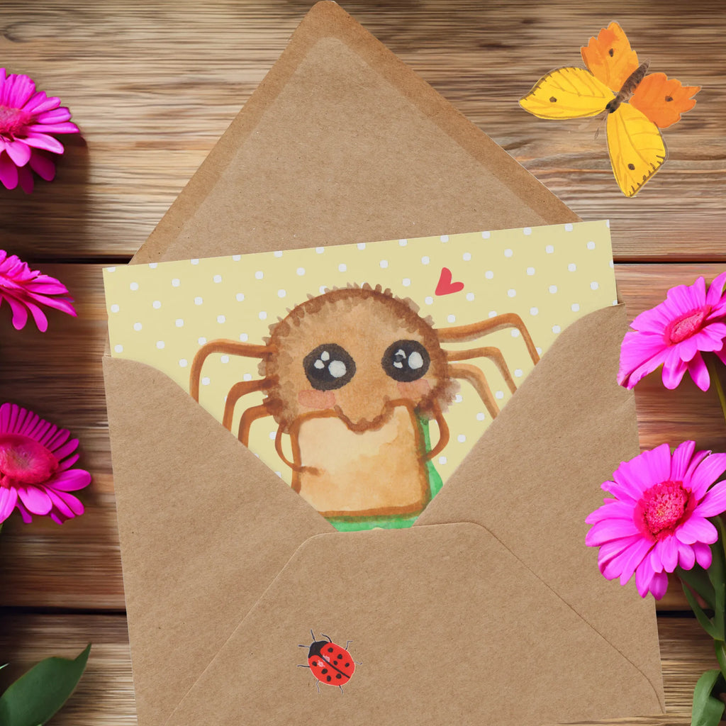 Karta Deluxe Pająk Agata kanapka Karte, Geburtstagskarte, Hochwertige Grußkarte, Klappkarte, Grußkarte, Hochzeitskarte, Glückwunschkarte, Einladungskarte, Hochwertige Klappkarte, Spinne Agathe, Spinne, Agathe, Videos, Merchandise, Mut, Verfressen, Glück, Lebensfreude, Alles wird gut, Hungrig, Hunger