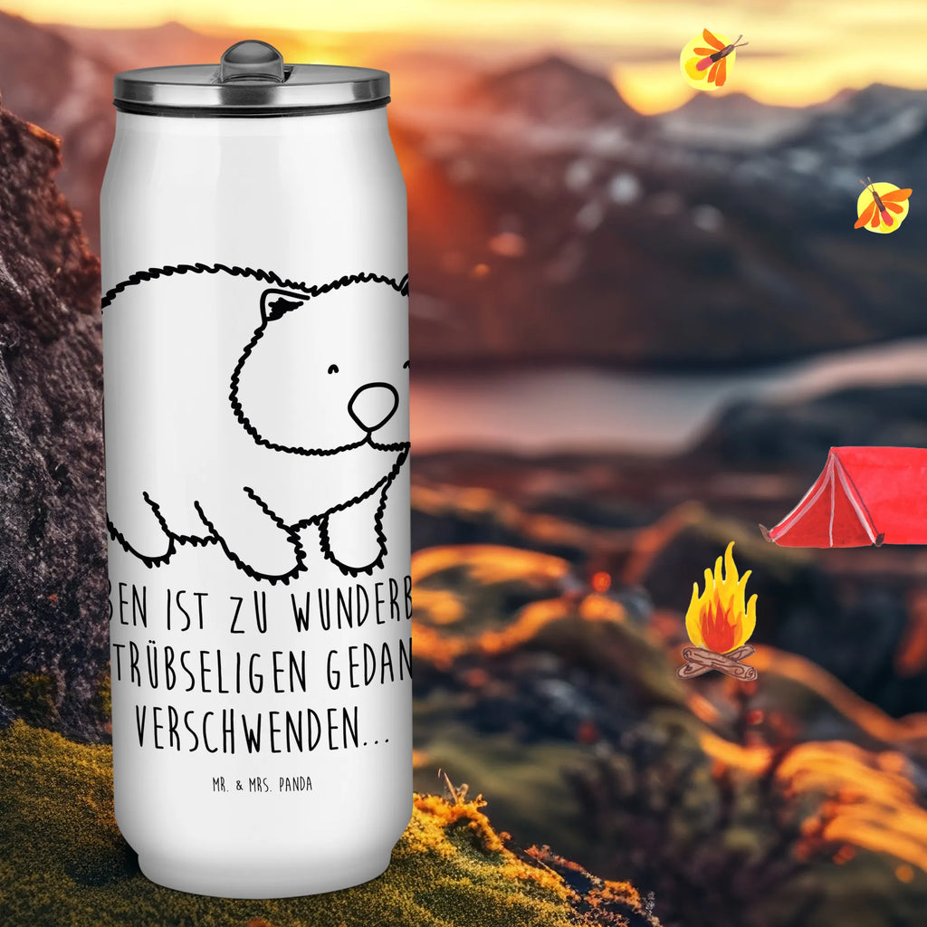 Drink Cans Water Bottle Wombat small animals, cute, funny, cute animal motives, hand drawn, small world, funny sayings, good mood, happy, gifts, gift ideas, special gifts, animal lover, card, Australia, motivation, saying, Wombat, life is beautiful