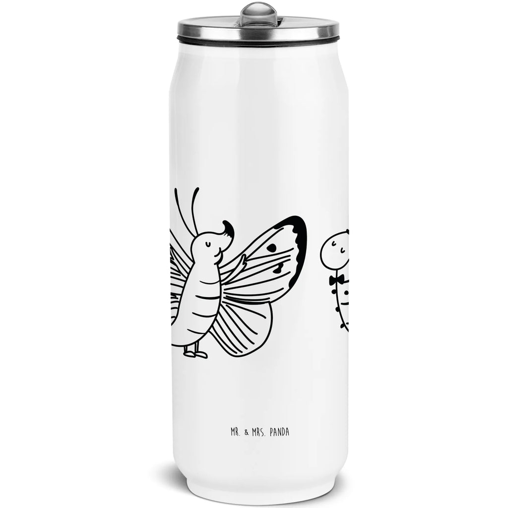 Drink Cans Water Bottle Caterpillar butterfly small animals, cute, funny, cute animal motives, hand drawn, small world, funny sayings, good mood, happy, gifts, gift ideas, special gifts, animal lover, card, butterfly, development, hat, Caterpillar, growing up, cocoon, lemon butterfly, beauty