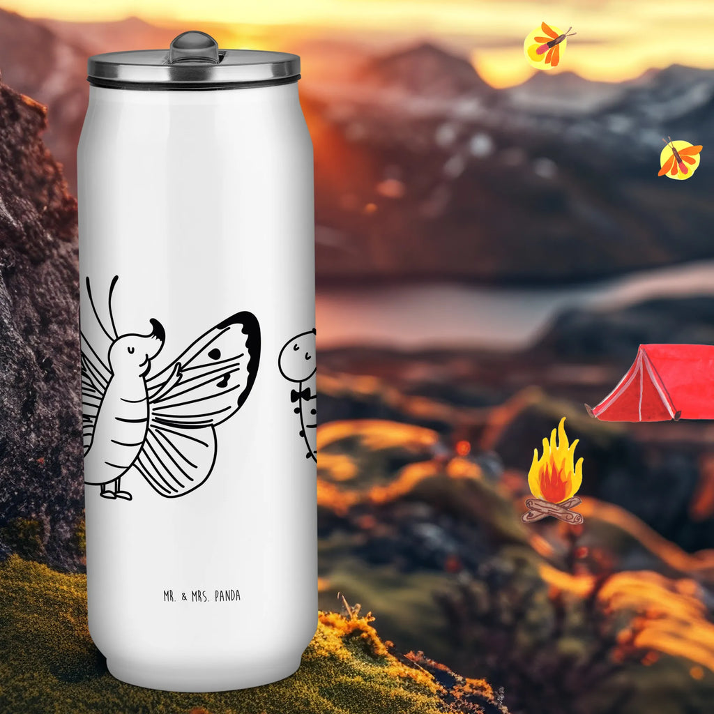 Drink Cans Water Bottle Caterpillar butterfly small animals, cute, funny, cute animal motives, hand drawn, small world, funny sayings, good mood, happy, gifts, gift ideas, special gifts, animal lover, card, butterfly, development, hat, Caterpillar, growing up, cocoon, lemon butterfly, beauty
