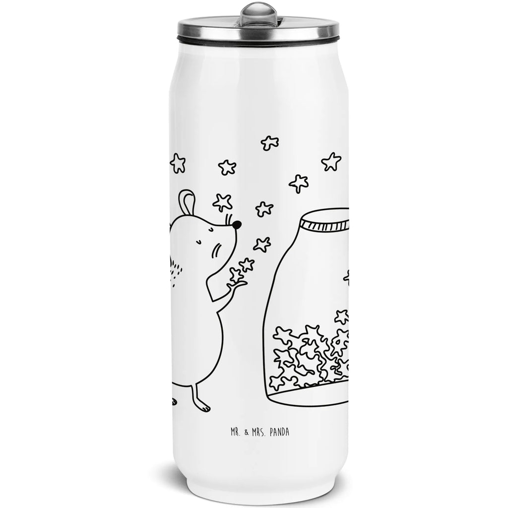 Drink Cans Water Bottle Mouse Stars small animals, cute, funny, cute animal motives, hand drawn, small world, funny sayings, good mood, happy, gifts, gift ideas, special gifts, animal lover, card, child birthday, child, hope, baptism gift, pregnancy, first child, baptism, wish, birth, Mouse, birthday, dreams, stars
