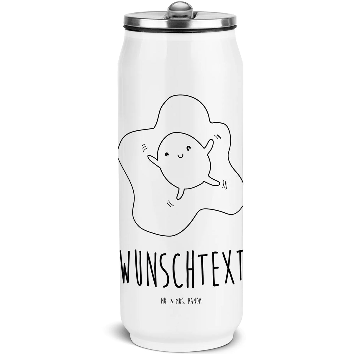 Personalized Beverage Cans Drinking Bottle Fried egg egg small animals, cute, funny, cute animal motives, hand drawn, small world, funny sayings, good mood, happy, gifts, gift ideas, special gifts, animal lover, card, fried egg, love, day, Egg, nice