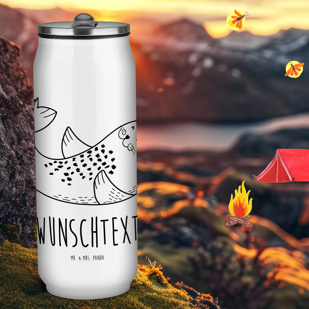 Personalized Beverage Cans Drinking Bottle seal Lay small animals, cute, funny, cute animal motives, hand drawn, small world, funny sayings, good mood, happy, gifts, gift ideas, special gifts, animal lover, card, Baltic Sea, laughter, North Sea, beach, seal, joy, Seal, seals, sea animal