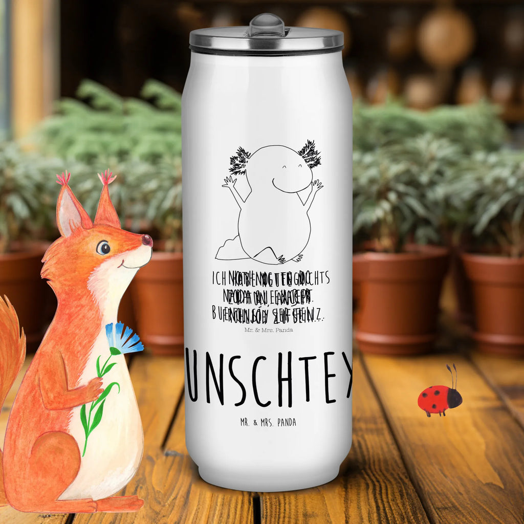 Personalized Beverage Cans Drinking Bottle axolotl Hooray Axolotl, Axelotl, marine animals, Mexican walking fish, salamander, cheerful, axolot, motivation, fun, amphibian, satisfaction, axolotl, tail, joy