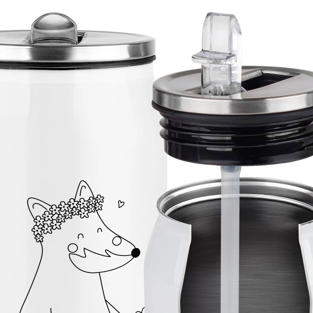 Personalized Beverage Cans Drinking Bottle Fox Flower fox, foxes, forest wildlife, clever as a fox, animal lover, motivation, joy, me, flower girl, girlfriend, self-love, fox girl, flower, proof of love, girlfriends, love, flowers