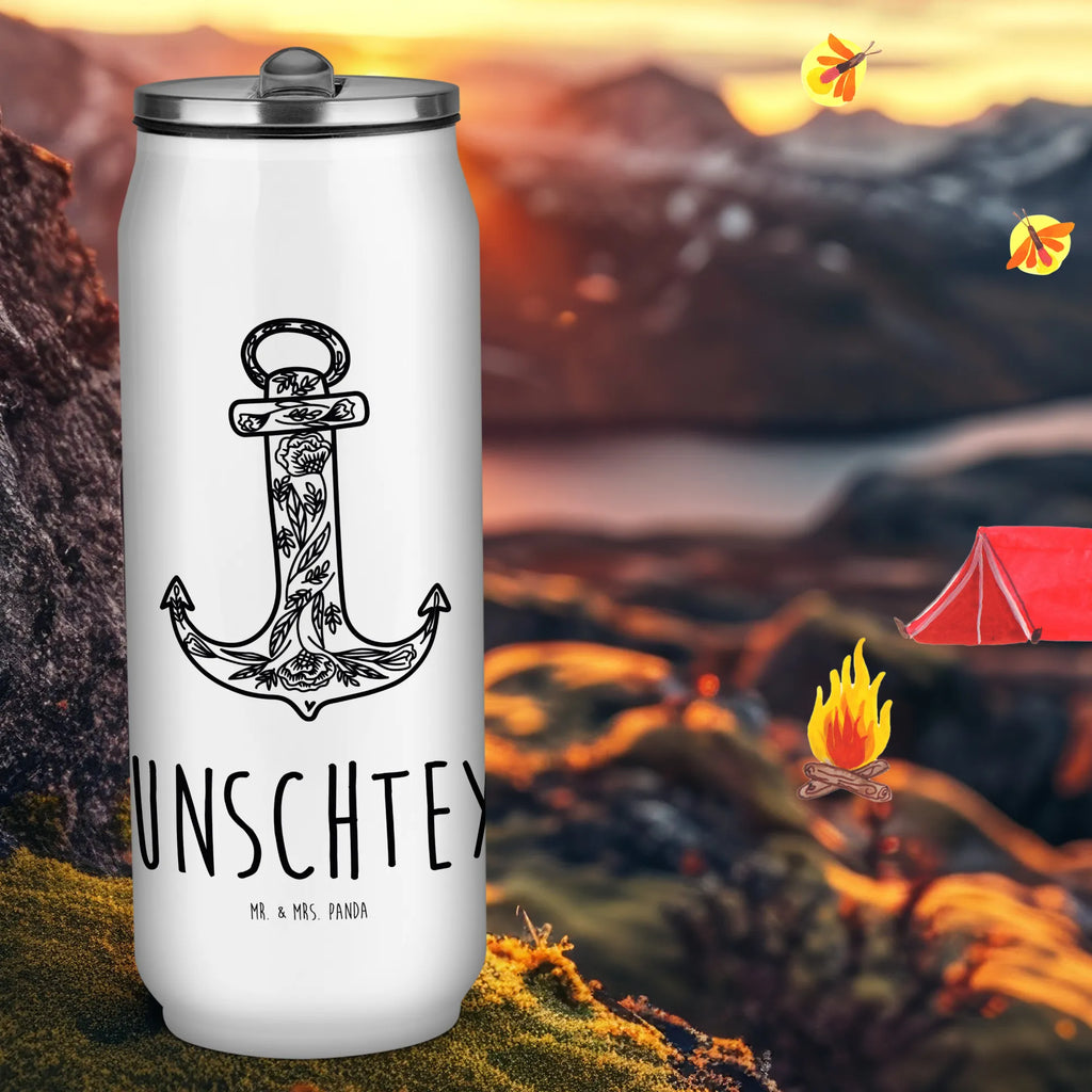 Personalized Beverage Cans Drinking Bottle anchor Blue small animals, cute, funny, cute animal motives, hand drawn, small world, funny sayings, good mood, happy, gifts, gift ideas, special gifts, animal lover, card