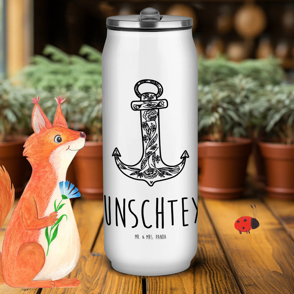 Personalized Beverage Cans Drinking Bottle anchor Blue small animals, cute, funny, cute animal motives, hand drawn, small world, funny sayings, good mood, happy, gifts, gift ideas, special gifts, animal lover, card