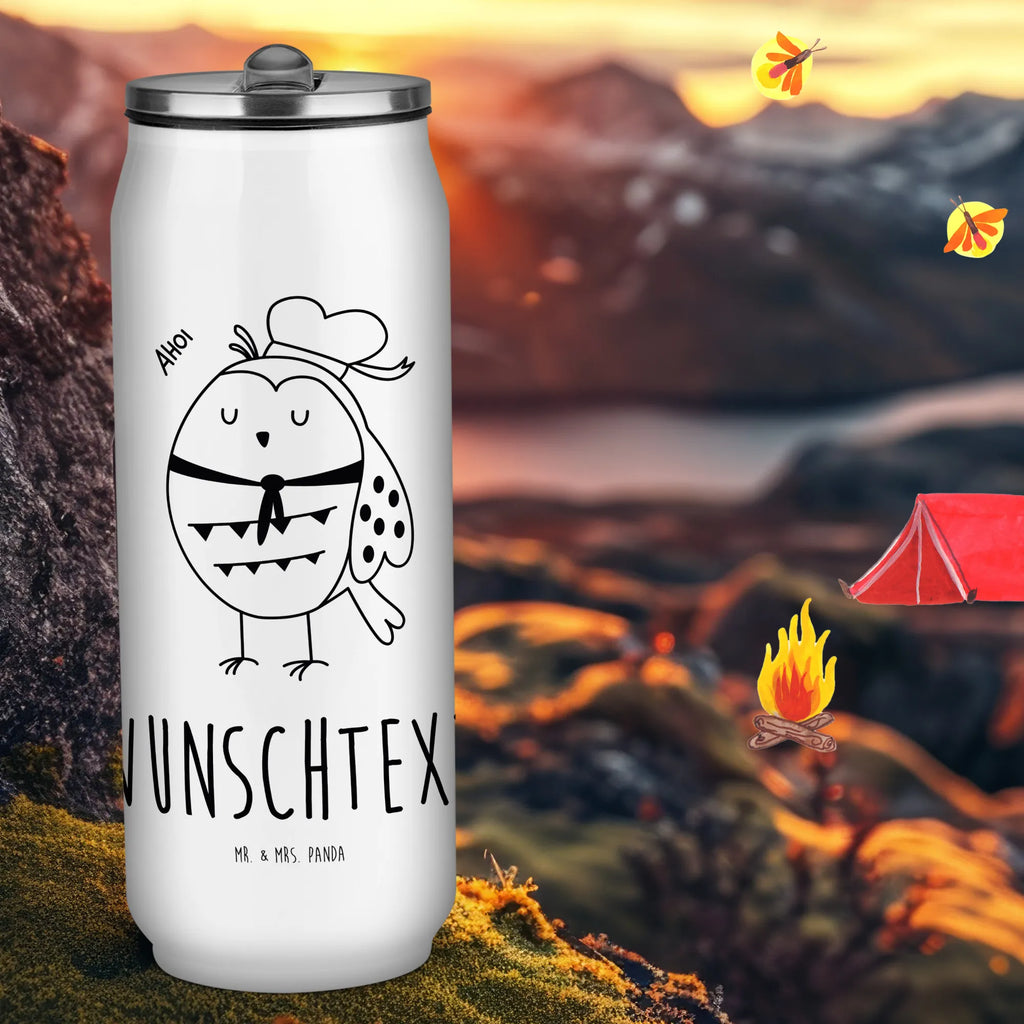 Personalized Beverage Cans Drinking Bottle Owl sailor owl, forest animal, bird, nocturnal, gift ideas, birthday present, illustrated, funny, romantic gift, owl decor, Owl, Girlfriend, Mariner, Pun funny, Owl saying, Wedding anniversary gift, Marriage, Home port, Owl decoration, Sailor