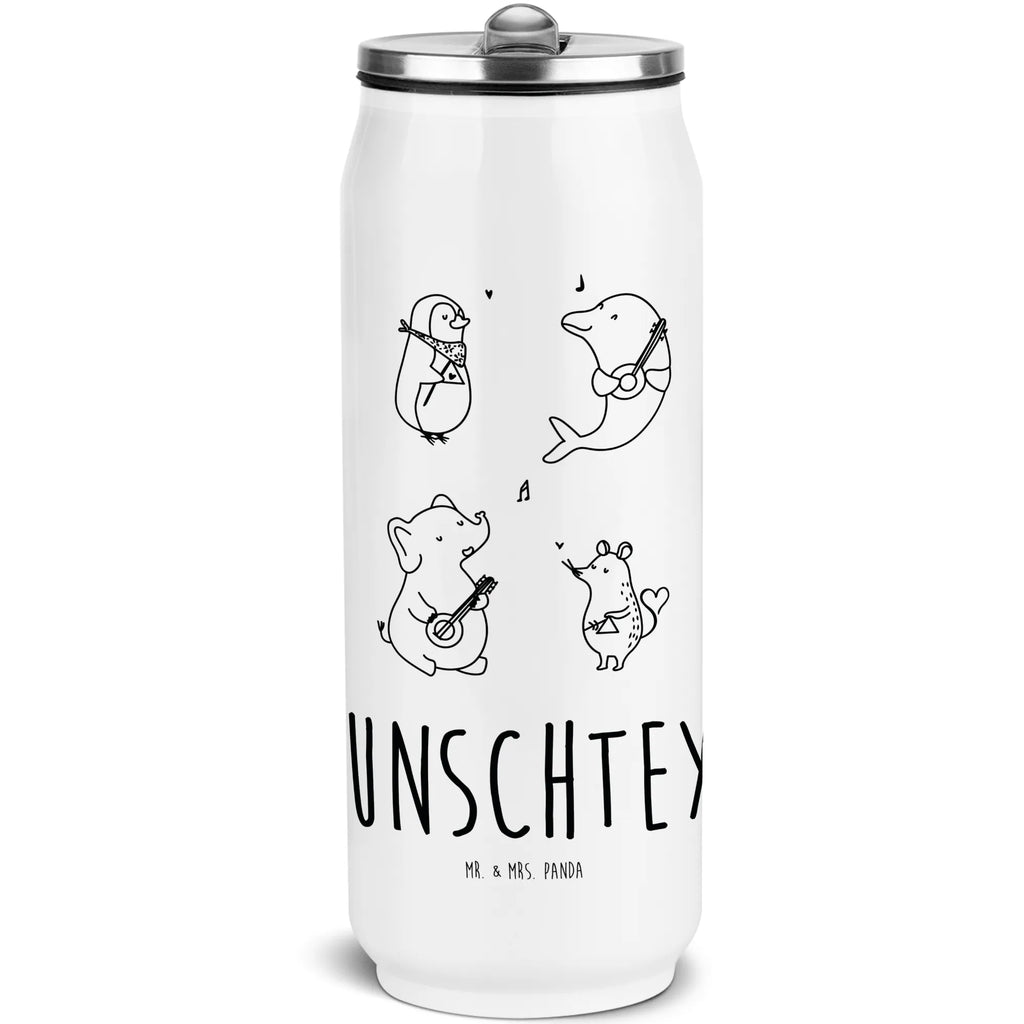 Personalized Beverage Cans Drinking Bottle Big tape small animals, cute, funny, cute animal motives, hand drawn, small world, funny sayings, good mood, happy, gifts, gift ideas, special gifts, animal lover, card, elephant, triangle, penguin, musicians, dog, mouse, dolphin, band, music, guitar