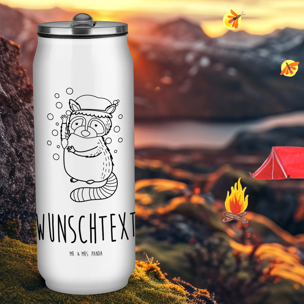 Personalized Beverage Cans Drinking Bottle Raccoon small animals, cute, funny, cute animal motives, hand drawn, small world, funny sayings, good mood, happy, gifts, gift ideas, special gifts, animal lover, card, daydreaming, plan, soap bubbles, wash, raccoon