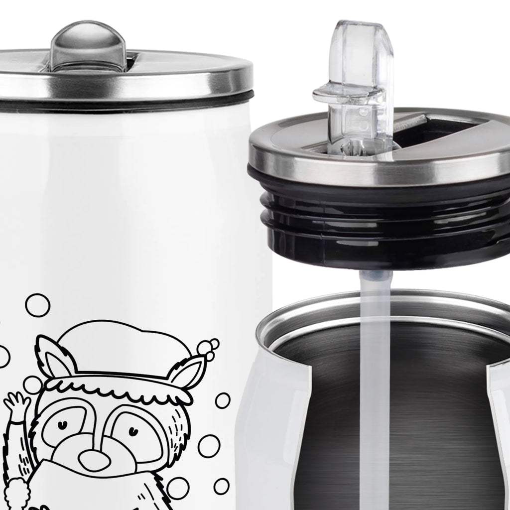 Personalized Beverage Cans Drinking Bottle Raccoon small animals, cute, funny, cute animal motives, hand drawn, small world, funny sayings, good mood, happy, gifts, gift ideas, special gifts, animal lover, card, daydreaming, plan, soap bubbles, wash, raccoon