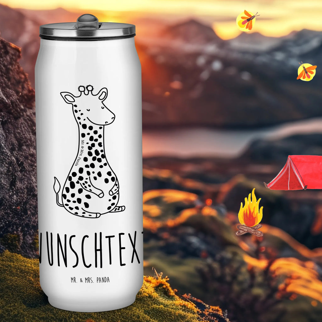 Personalized Beverage Cans Drinking Bottle giraffe Satisfied Africa, Adventure, Giraffe, Happiness