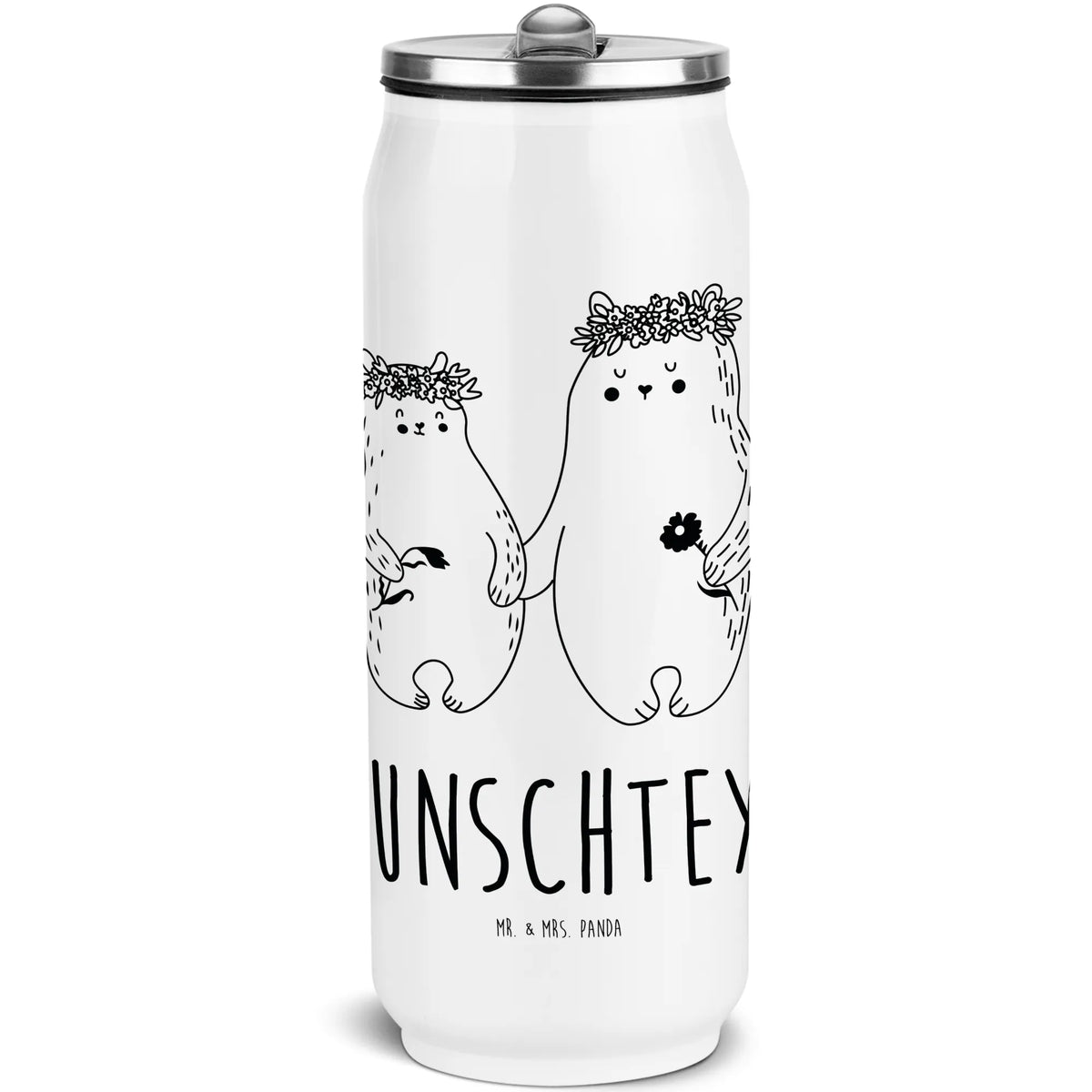 Personalized Beverage Cans Drinking Bottle Bears with flower crown Family, Father's Day, Mother's Day, brother, sister, Mom, Dad, mommy, gift mommy. mother's day, best mommy, role model, world best mommy, mom, Bear, daughter, family, daughters, favorite person, favorite mommy, child, bears, children