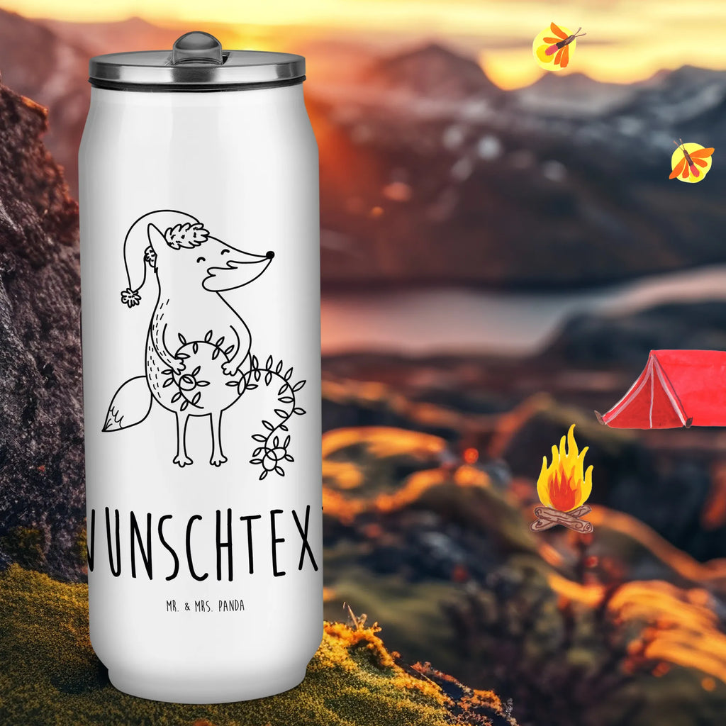 Personalized Beverage Cans Drinking Bottle Fox Christmas Winter, Christmas, Christmas time, snow, Foxes, Santa Claus, Saying beautiful, Fox, Gift Christmas, Christmas Eve