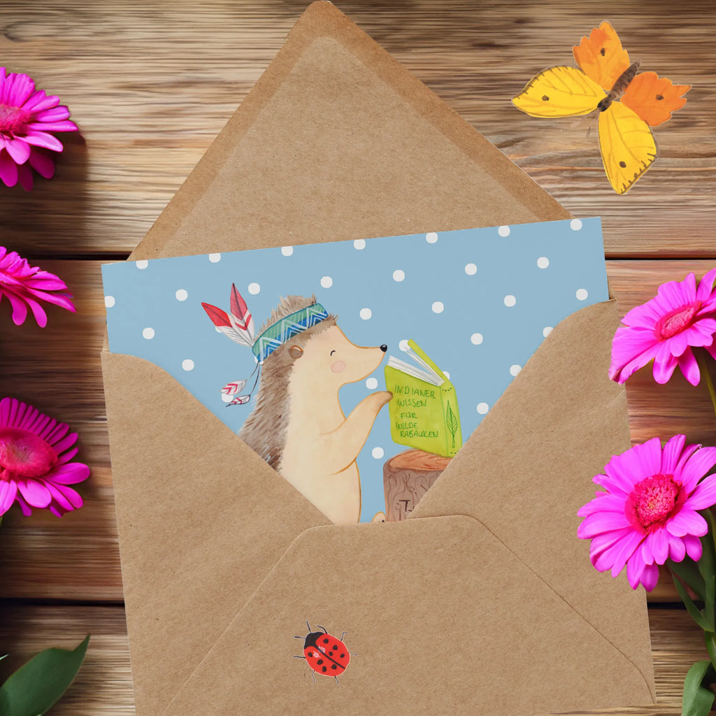 Personalized Deluxe Card Hedgehog feather headdress Personalisierte Einladungskarte, Grußkarte als Geldgeschenk, Personalisierte Hochzeitskarte, Personalisierte Geburtstagskarte, Personalisierte Grußkarte, Grußkarte mit Namen, Personalisiertere Klappkarte, Grußkarte mit persönlichen Nachrichten, Personalisierte Glückwunschkarte, Grußkarte selber drucken, Grußkarten personalisiert, Personalisierte Karte, Grußkarte selbst gestalten, Waldtiere, Tiere, Igel, Indianer, Camping, Abenteuer, Lagerfeuer