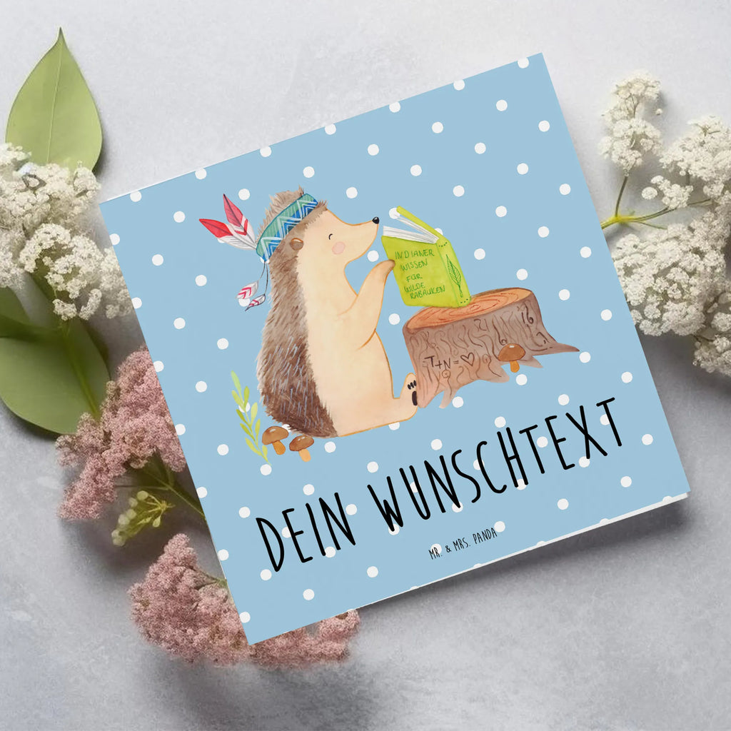 Personalized Deluxe Card Hedgehog feather headdress Personalisierte Einladungskarte, Grußkarte als Geldgeschenk, Personalisierte Hochzeitskarte, Personalisierte Geburtstagskarte, Personalisierte Grußkarte, Grußkarte mit Namen, Personalisiertere Klappkarte, Grußkarte mit persönlichen Nachrichten, Personalisierte Glückwunschkarte, Grußkarte selber drucken, Grußkarten personalisiert, Personalisierte Karte, Grußkarte selbst gestalten, Waldtiere, Tiere, Igel, Indianer, Camping, Abenteuer, Lagerfeuer