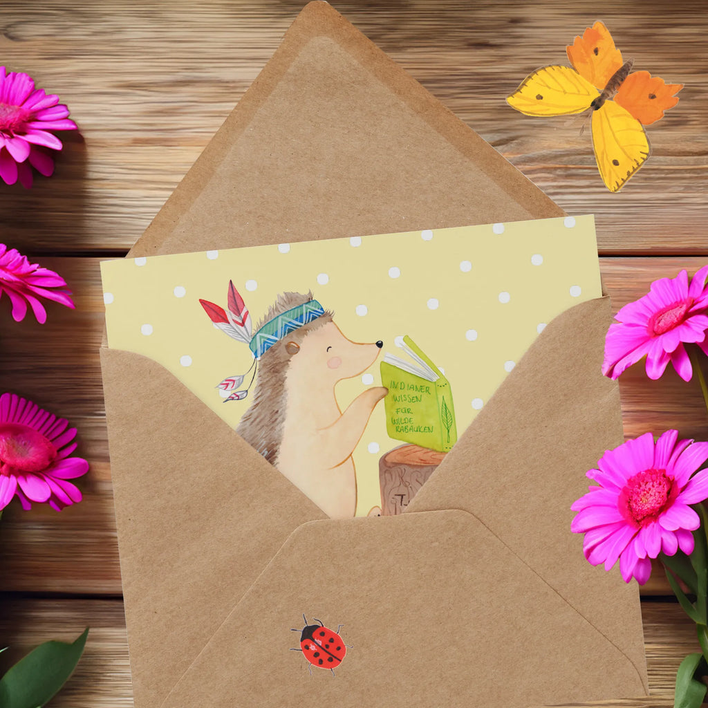 Personalized Deluxe Card Hedgehog feather headdress Personalisierte Einladungskarte, Grußkarte als Geldgeschenk, Personalisierte Hochzeitskarte, Personalisierte Geburtstagskarte, Personalisierte Grußkarte, Grußkarte mit Namen, Personalisiertere Klappkarte, Grußkarte mit persönlichen Nachrichten, Personalisierte Glückwunschkarte, Grußkarte selber drucken, Grußkarten personalisiert, Personalisierte Karte, Grußkarte selbst gestalten, Waldtiere, Tiere, Igel, Indianer, Camping, Abenteuer, Lagerfeuer