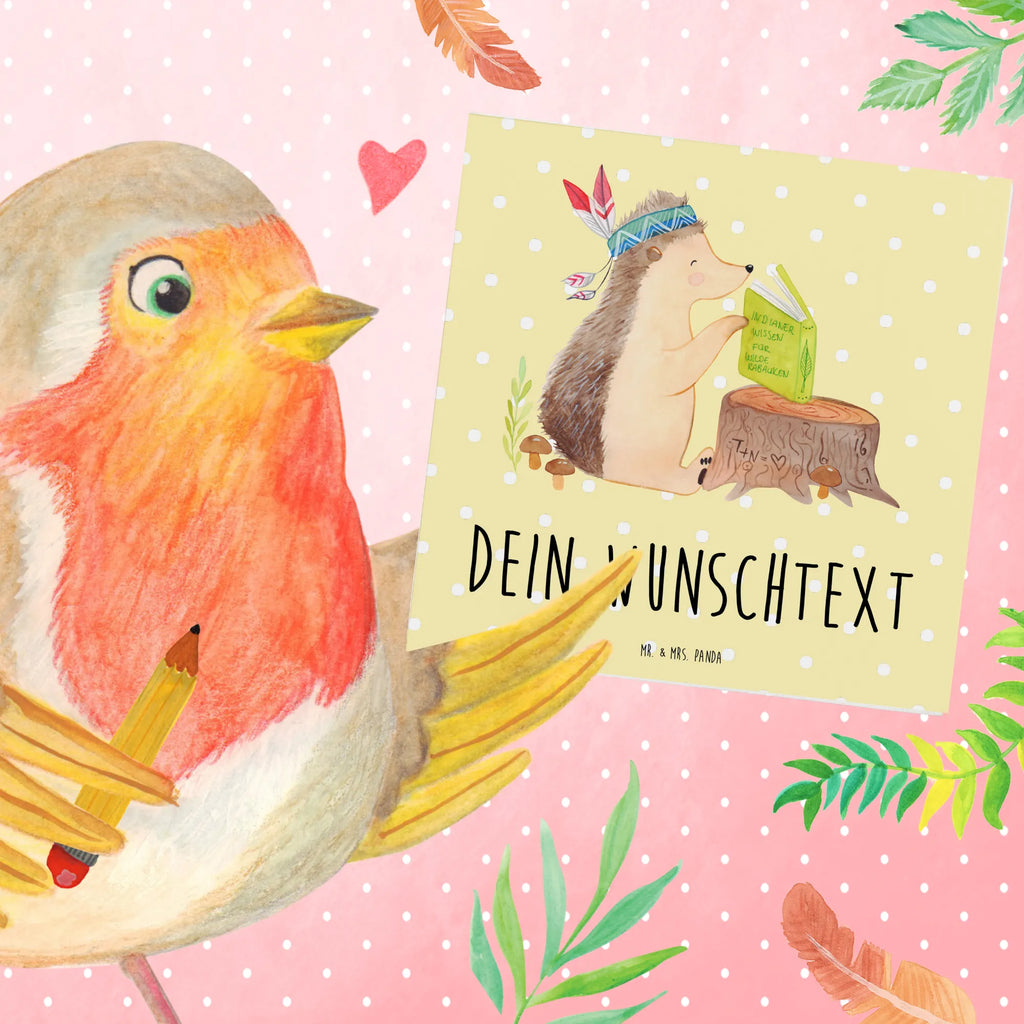 Personalized Deluxe Card Hedgehog feather headdress Personalisierte Einladungskarte, Grußkarte als Geldgeschenk, Personalisierte Hochzeitskarte, Personalisierte Geburtstagskarte, Personalisierte Grußkarte, Grußkarte mit Namen, Personalisiertere Klappkarte, Grußkarte mit persönlichen Nachrichten, Personalisierte Glückwunschkarte, Grußkarte selber drucken, Grußkarten personalisiert, Personalisierte Karte, Grußkarte selbst gestalten, Waldtiere, Tiere, Igel, Indianer, Camping, Abenteuer, Lagerfeuer