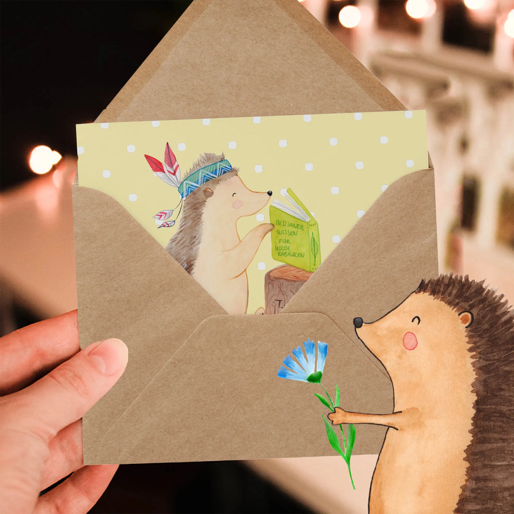 Personalized Deluxe Card Hedgehog feather headdress Personalisierte Einladungskarte, Grußkarte als Geldgeschenk, Personalisierte Hochzeitskarte, Personalisierte Geburtstagskarte, Personalisierte Grußkarte, Grußkarte mit Namen, Personalisiertere Klappkarte, Grußkarte mit persönlichen Nachrichten, Personalisierte Glückwunschkarte, Grußkarte selber drucken, Grußkarten personalisiert, Personalisierte Karte, Grußkarte selbst gestalten, Waldtiere, Tiere, Igel, Indianer, Camping, Abenteuer, Lagerfeuer