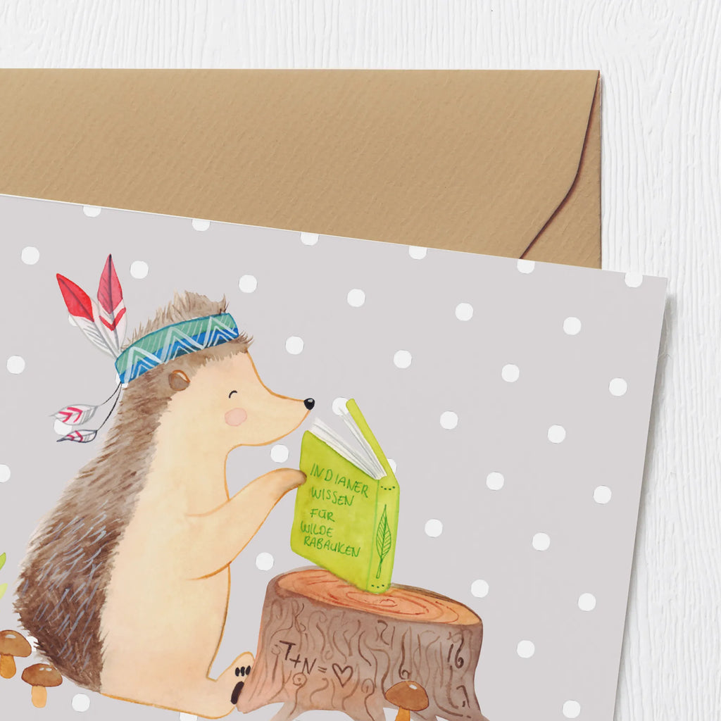 Personalized Deluxe Card Hedgehog feather headdress Personalisierte Einladungskarte, Grußkarte als Geldgeschenk, Personalisierte Hochzeitskarte, Personalisierte Geburtstagskarte, Personalisierte Grußkarte, Grußkarte mit Namen, Personalisiertere Klappkarte, Grußkarte mit persönlichen Nachrichten, Personalisierte Glückwunschkarte, Grußkarte selber drucken, Grußkarten personalisiert, Personalisierte Karte, Grußkarte selbst gestalten, Waldtiere, Tiere, Igel, Indianer, Camping, Abenteuer, Lagerfeuer