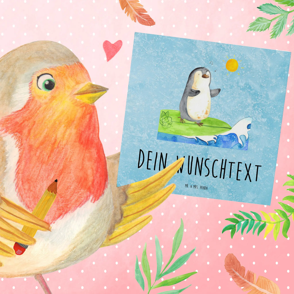Personalized Deluxe Card Penguin surfer Personalisierte Karte, Personalisierte Glückwunschkarte, Grußkarten personalisiert, Personalisierte Einladungskarte, Personalisierte Hochzeitskarte, Grußkarte selber drucken, Grußkarte mit Namen, Grußkarte selbst gestalten, Personalisiertere Klappkarte, Personalisierte Grußkarte, Grußkarte als Geldgeschenk, Personalisierte Geburtstagskarte, Grußkarte mit persönlichen Nachrichten, Pinguin, surfen, Pinguine, Portugal, Surfer, Urlaub, Wellen, Hawaii, Wellen reiten