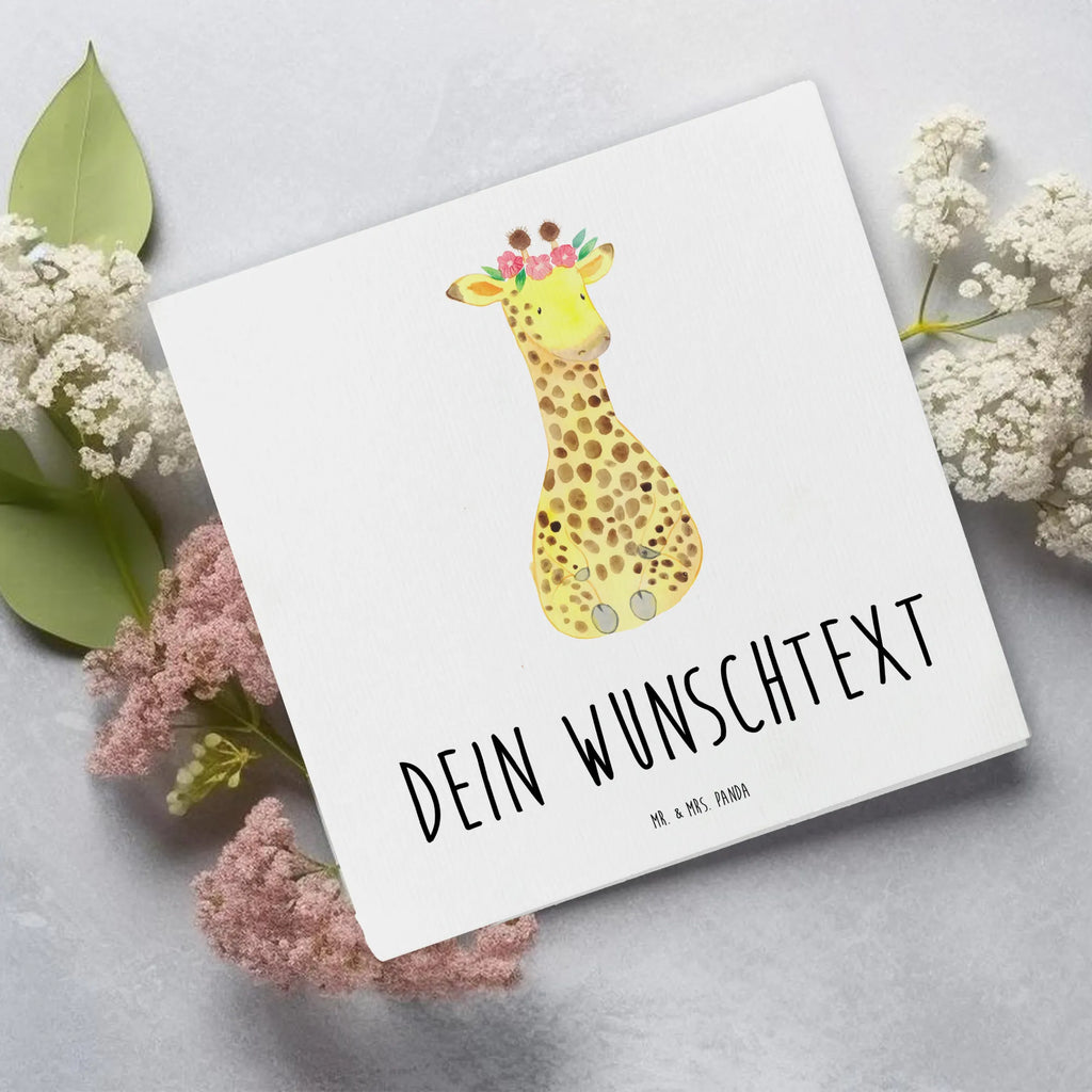 Personalisierte Deluxe Karte Giraffe Blumenkranz Personalisierte Hochzeitskarte, Personalisierte Geburtstagskarte, Personalisierte Grußkarte, Personalisierte Einladungskarte, Grußkarte selbst gestalten, Grußkarten personalisiert, Personalisierte Glückwunschkarte, Personalisiertere Klappkarte, Grußkarte als Geldgeschenk, Grußkarte selber drucken, Grußkarte mit Namen, Grußkarte mit persönlichen Nachrichten, Personalisierte Karte, Afrika, Wildtiere, Giraffe, Abenteurer, Blumenkranz, Selbstliebe, Freundin