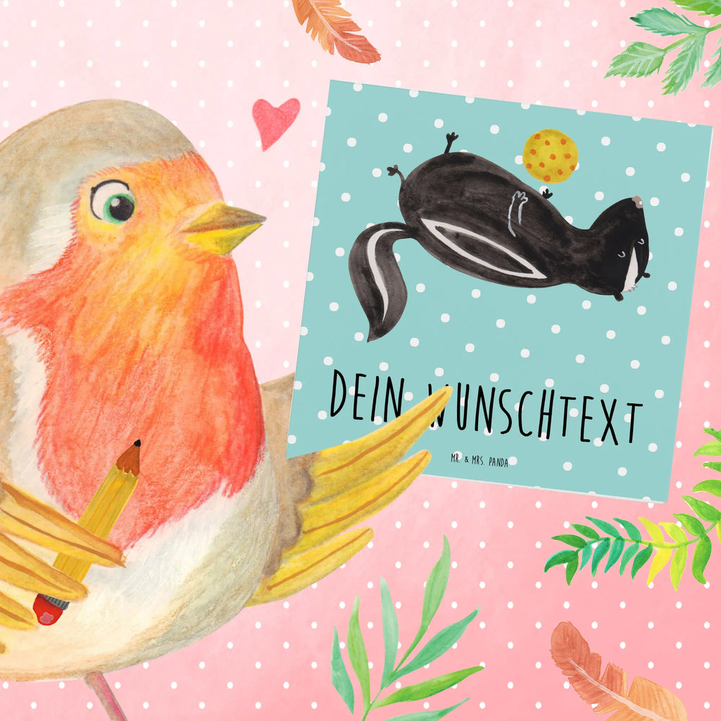 Personalized Deluxe Card skunk ball Personalisierte Glückwunschkarte, Personalisiertere Klappkarte, Personalisierte Geburtstagskarte, Grußkarte als Geldgeschenk, Personalisierte Grußkarte, Personalisierte Karte, Grußkarte selber drucken, Grußkarte mit Namen, Personalisierte Einladungskarte, Grußkarte selbst gestalten, Grußkarte mit persönlichen Nachrichten, Personalisierte Hochzeitskarte, Grußkarten personalisiert, Stinktier, Skunk, Stinki, Wildtier, Stinker, verspielt, Raubtier, Weisheit