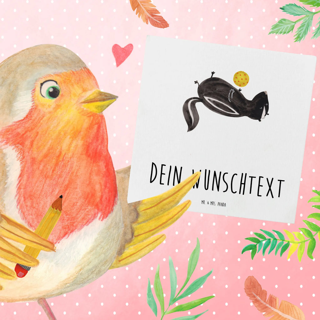 Personalized Deluxe Card skunk ball Personalisierte Glückwunschkarte, Personalisiertere Klappkarte, Personalisierte Geburtstagskarte, Grußkarte als Geldgeschenk, Personalisierte Grußkarte, Personalisierte Karte, Grußkarte selber drucken, Grußkarte mit Namen, Personalisierte Einladungskarte, Grußkarte selbst gestalten, Grußkarte mit persönlichen Nachrichten, Personalisierte Hochzeitskarte, Grußkarten personalisiert, Stinktier, Skunk, Stinki, Wildtier, Stinker, verspielt, Raubtier, Weisheit