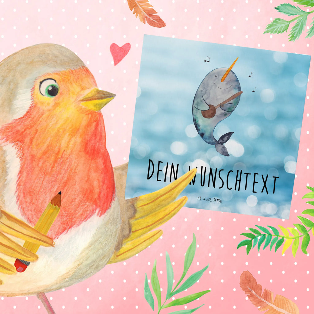 Personalized Deluxe Card narwhal guitar Personalisierte Einladungskarte, Personalisierte Karte, Grußkarte als Geldgeschenk, Grußkarte mit persönlichen Nachrichten, Grußkarten personalisiert, Personalisiertere Klappkarte, Personalisierte Glückwunschkarte, Personalisierte Geburtstagskarte, Grußkarte selber drucken, Personalisierte Grußkarte, Grußkarte mit Namen, Grußkarte selbst gestalten, Personalisierte Hochzeitskarte, Meerestiere, Meer, Urlaub, Tanzen, Gespräche, Wal, Frust, Narwal, Gitarre, Problemlösung, Probleme