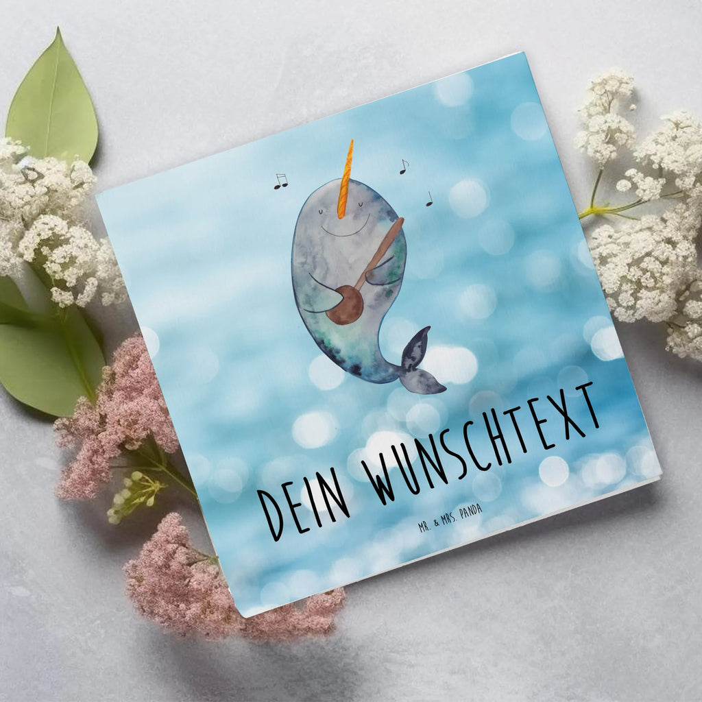 Personalized Deluxe Card narwhal guitar Personalisierte Einladungskarte, Personalisierte Karte, Grußkarte als Geldgeschenk, Grußkarte mit persönlichen Nachrichten, Grußkarten personalisiert, Personalisiertere Klappkarte, Personalisierte Glückwunschkarte, Personalisierte Geburtstagskarte, Grußkarte selber drucken, Personalisierte Grußkarte, Grußkarte mit Namen, Grußkarte selbst gestalten, Personalisierte Hochzeitskarte, Meerestiere, Meer, Urlaub, Tanzen, Gespräche, Wal, Frust, Narwal, Gitarre, Problemlösung, Probleme