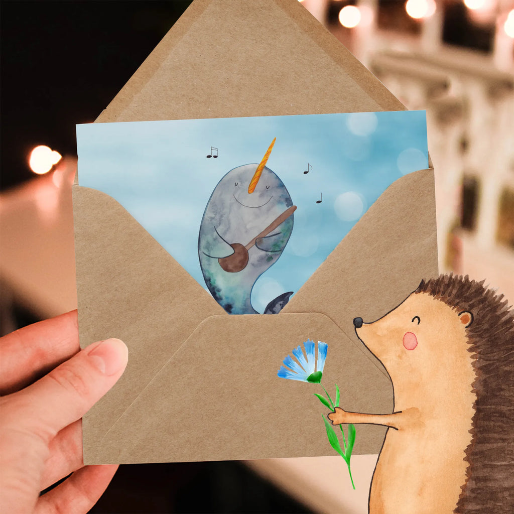 Personalized Deluxe Card narwhal guitar Personalisierte Einladungskarte, Personalisierte Karte, Grußkarte als Geldgeschenk, Grußkarte mit persönlichen Nachrichten, Grußkarten personalisiert, Personalisiertere Klappkarte, Personalisierte Glückwunschkarte, Personalisierte Geburtstagskarte, Grußkarte selber drucken, Personalisierte Grußkarte, Grußkarte mit Namen, Grußkarte selbst gestalten, Personalisierte Hochzeitskarte, Meerestiere, Meer, Urlaub, Tanzen, Gespräche, Wal, Frust, Narwal, Gitarre, Problemlösung, Probleme