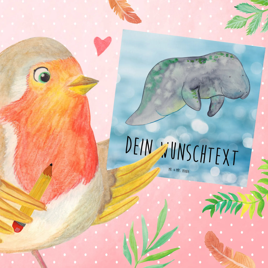 Personalized Deluxe Card manatee Relax Grußkarte mit persönlichen Nachrichten, Grußkarte selbst gestalten, Grußkarten personalisiert, Personalisierte Glückwunschkarte, Personalisierte Geburtstagskarte, Grußkarte mit Namen, Personalisierte Hochzeitskarte, Grußkarte selber drucken, Grußkarte als Geldgeschenk, Personalisiertere Klappkarte, Personalisierte Grußkarte, Personalisierte Einladungskarte, Personalisierte Karte, Meerestiere, Meer, Urlaub, Abnehmen, Essen, Diät, Zucker, Diätwahn, Seekuh, Seekühe, Süßigkeiten