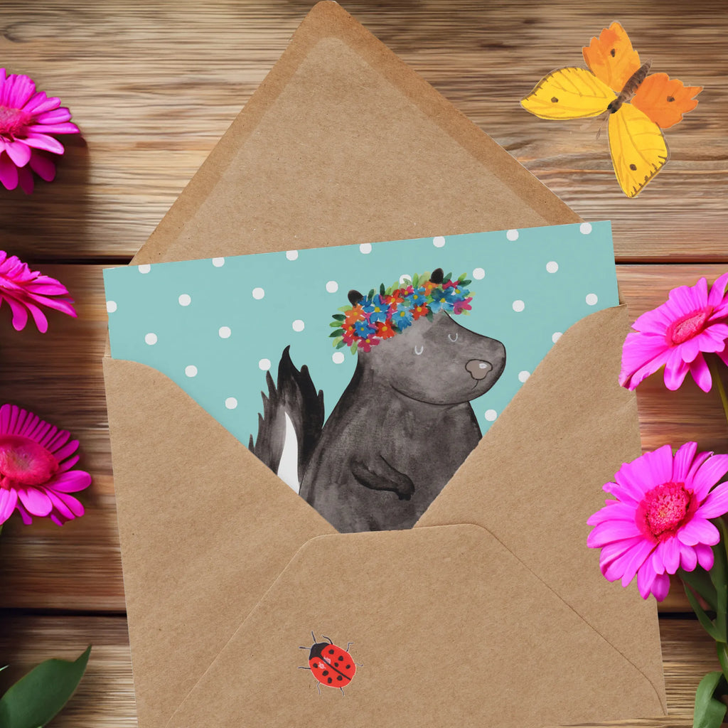 Personalizowana luksusowa karta skunks dziewczynka Personalisierte Grußkarte, Grußkarte mit Namen, Personalisierte Einladungskarte, Grußkarten personalisiert, Personalisierte Karte, Personalisierte Geburtstagskarte, Grußkarte selbst gestalten, Personalisierte Glückwunschkarte, Grußkarte selber drucken, Grußkarte als Geldgeschenk, Grußkarte mit persönlichen Nachrichten, Personalisierte Hochzeitskarte, Personalisiertere Klappkarte, Stinktier, Skunk, Yoga, Namaste, Raubtier, Stinker, Stinki, Wildtier